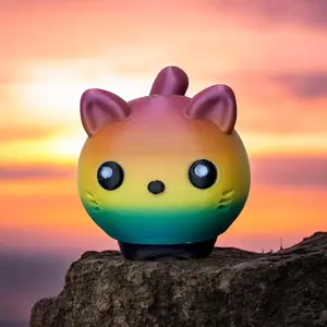 Clicky Whiskers Desktop Fidget Clicker Cats figurine decor print mini unique home Cute Kitty Ornaments