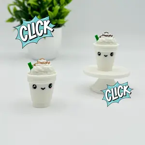 Frappe Coffee Clicker Keychain | Keyboard Fidget | Click Fidget | 3D Printed Clicker