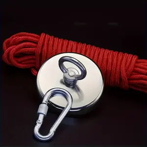 2pcs Heavy Duty Neodymium Magnet Fishing Kit, with 393.7 Inch Rope, Heavy Metal Recycling and Underwater Treasure Hunting Magnet Set, Ideal for Rescue and Treasure Hunt, Neodymium Magnets, Fishing, Scraping, Neodymium Search Magnet