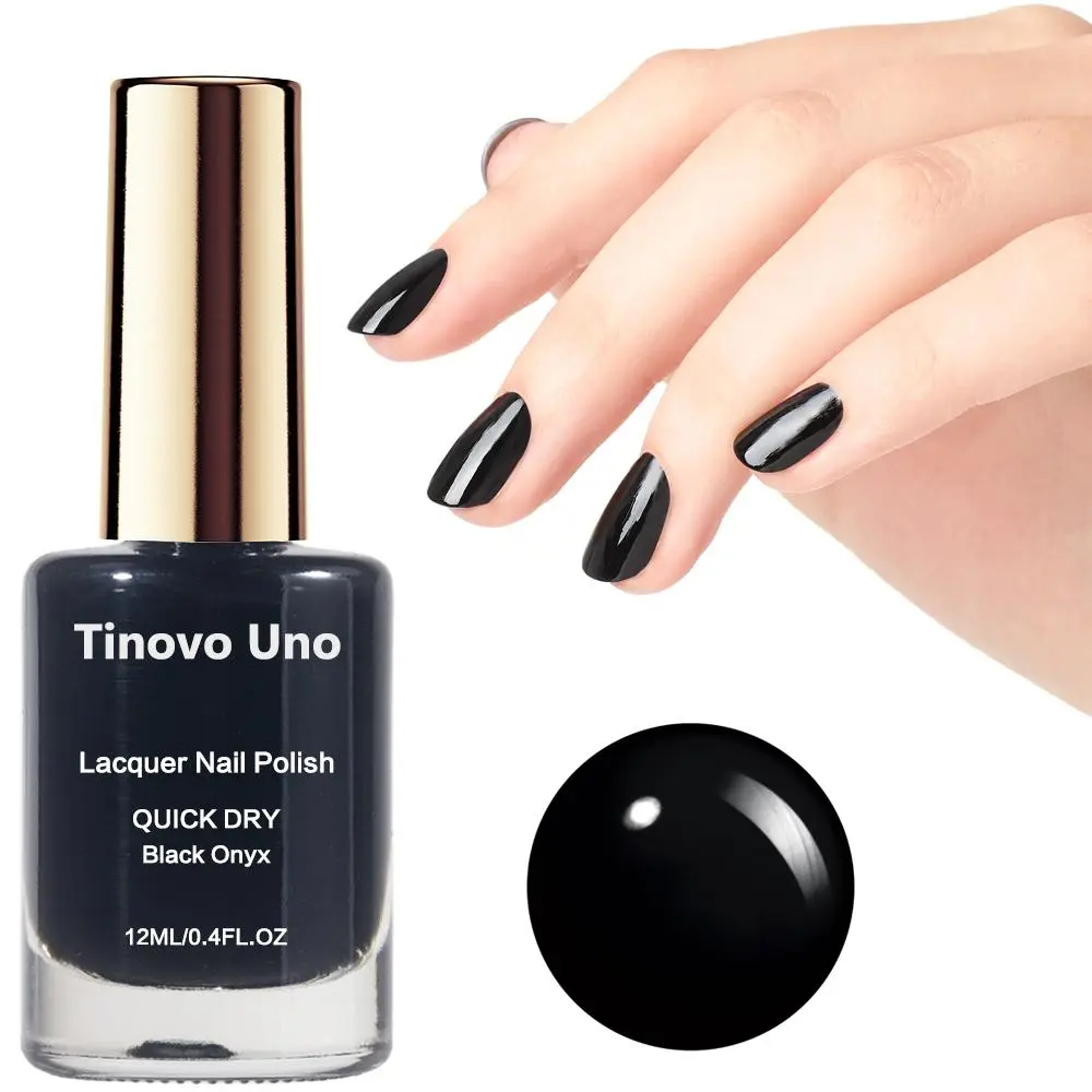Black Onyx Nail Polish, Quick Dry Long-lasting Shine Manicure Nail Art Polish, Unscented Nail Polish for Women & Girls, Nail Care, Fast Dry Nail Polish