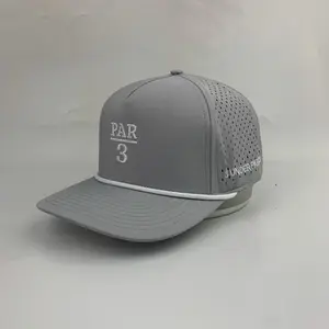 3 Under Par Co "Par 3" Edition Golf Hat - Grey with Perforated Design and White Trim