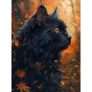 Cat Pattern DIY Diamond Arts Colorful Painting Kit without Frame, 1 Count DIY 5D Diamond Arts Colorful Painting Kit, Wall Art Decor for Home