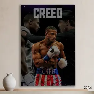 1pc Creed Boxing Movie Frame 2D Printed Waterproof Canvas Painting Adonis Johnson Mural Aesthetic Sports Movie Poster Office Coffee Shop Home Living Room Bedroom Gym Wall Decoration