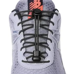 Elastic No Tie Sneaker Shoelaces With Lock Rubber Round Shoestrings