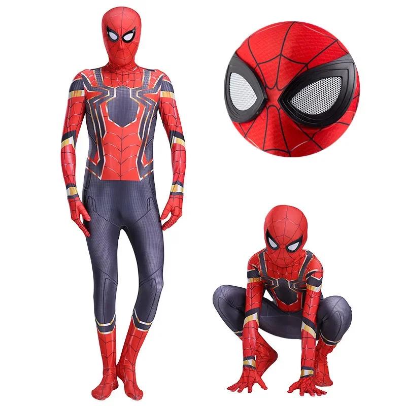 Kids Superhero Spider Cosplay Costume Iron Panther Zentai Jumpsuit Bodysuit Halloween Party Costumes for Boys Girls