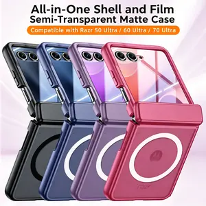 for Motorola Razr 2026/Razr 2025/Razr 2024 Shockproof MagneticCase - Hinge Protection, Magsafe Compatible,Built-in Screen Protector Shockproof SlimCover | Slim Translucent Cover Motorola Razr2026 Ultra/ Razr 2025 Ultra Phone Case
