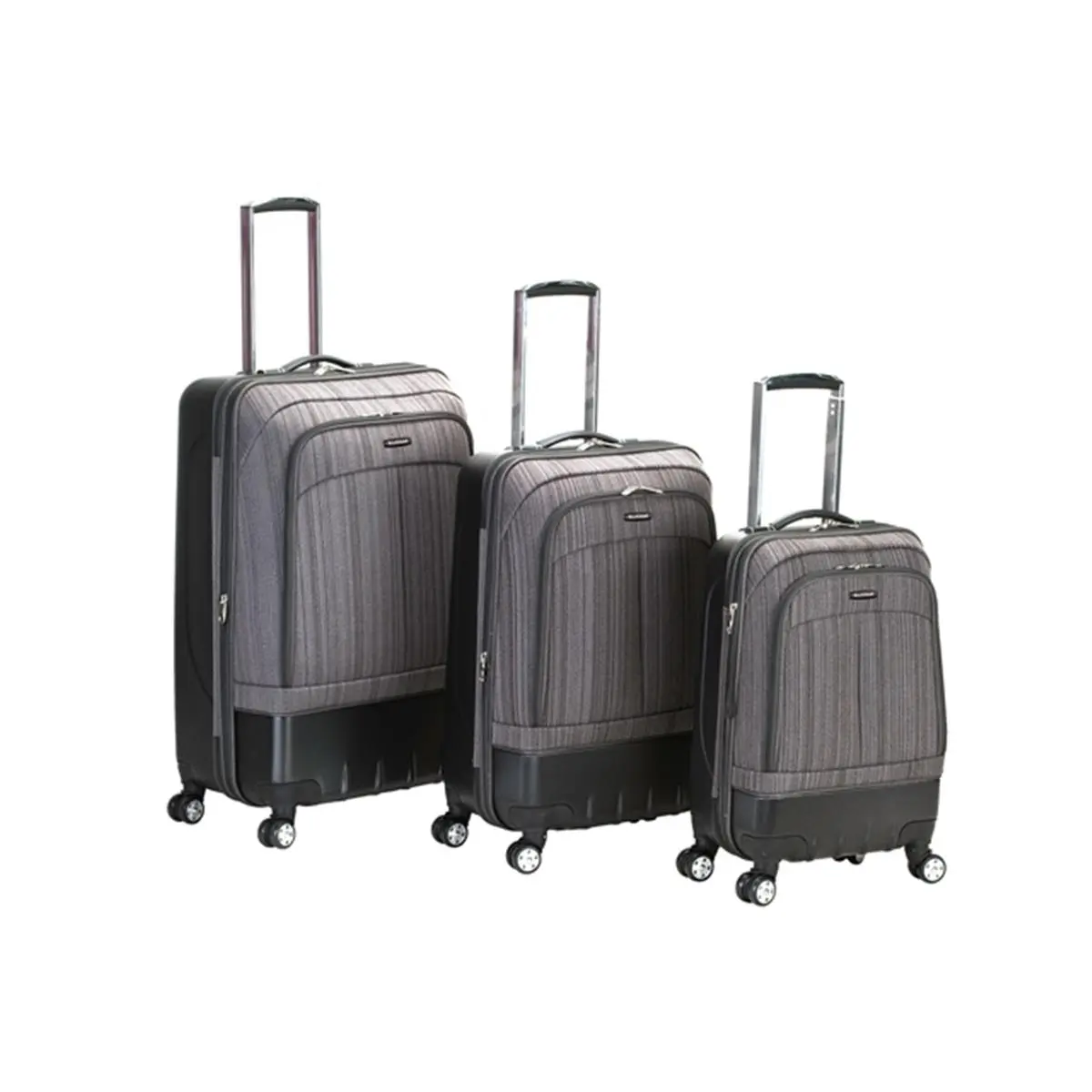 Rockland Milan Compact Hybrid EVA/ABS Hard Shell Luggage Set - 3-Piece Lightweight Uprights with 4 Wheels 360 Rotation, Adjustable Telescoping Handle (20/23/28 In), Brown (Adjustable Handle Luggage Sets)