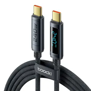 toocki USB C Cable 240W Fast Charging Cord with LED Display Compatible with iPhone 16 15 Pro Max, iPad Pro, Samsung Galaxy S24 S23, Switch, MacBook Air, Pixel