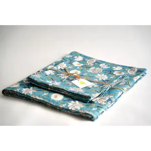 Blue Floral Tablecloth