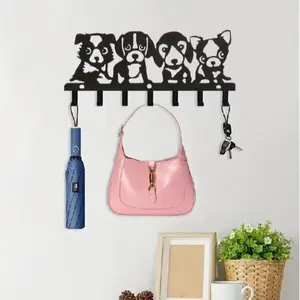 Cat Or Dog Design Wall Mounted Key Holder, 1 Count Creative Iron Key Storage Rack, Home Organizer for Living Room, Kitchen, Bedroom, Bathroom, Storage Hooks