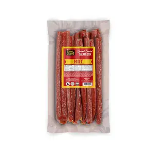 Long John Snacks Dried Salami Sticks - High Protein Smoked Meat Sticks Bulk Pack - Handcrafted From Fresh Premium Cuts of USA Beef and Pork - Low Carb, Gluten-Free, Keto Snacks - Hot, 16 Oz