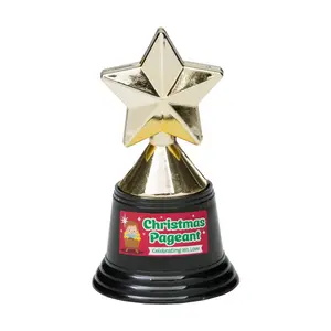 4 3/4" Christmas Pageant Participation Star Trophies - 12 Pc.