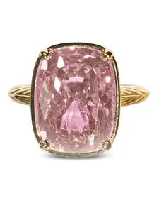Sterling Silver Elongated Cushion Pink Sapphire CZ Cocktail Ring