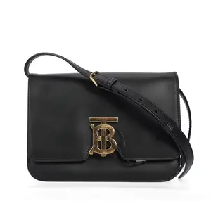 Pre-owned BURBERRY Calfskin Shoulder Bags TB Bag Black 91333538