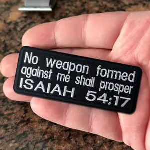 Isaiah 54:17 Morale Tactical Patch Military Badge Backpack Stickers on Clothing Embroidery Hook and Loop Armband Helmet Applique