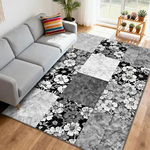 Soft and comfortable printed carpet, Floral area rug, home decorative carpet, large living room carpet, sofa cushion, entrance mat, coffee table mat, bedroom carpet, bedside rug, suitable for various scenarios such as shopping malls, cafes