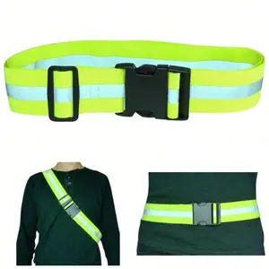 Endura Reflectives Reflective Elastic Belt Or Sash, Heritage Style Glow Belt, Running Walking Motorcycling, Adjustable Lime Green Ultralight, Regular