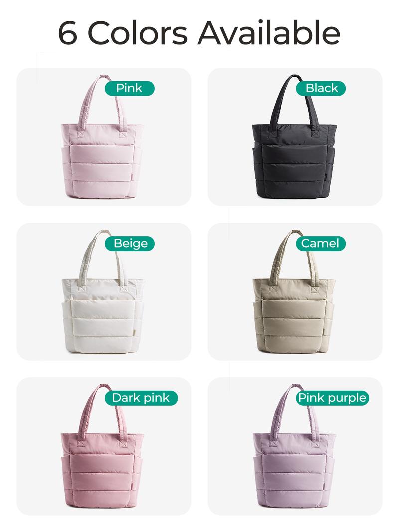 BAGSMART Bubble 21L Puffty Tote Bag for Women with Removable Crossbody Strap Lightweight Shoulder Bag for School Travel Work 15.6" Laptop Friendly Water-Repellent Fabric TikTokShopHolidayHaul