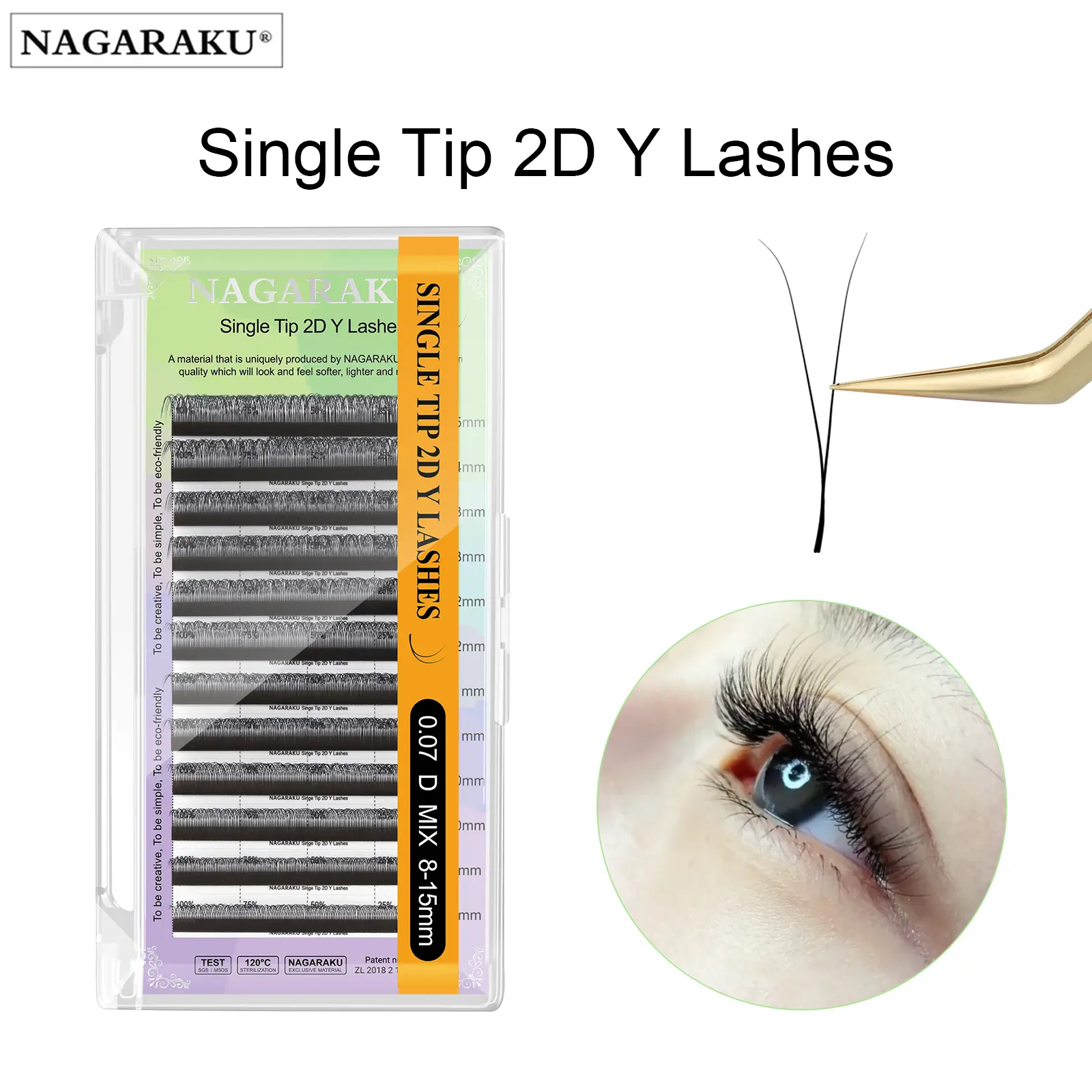 NAGARAKU Single Tip 2D Y Shape Lash All Size Hand Woven Premium Soft Light Natural Eyelashes Extension 2026 New