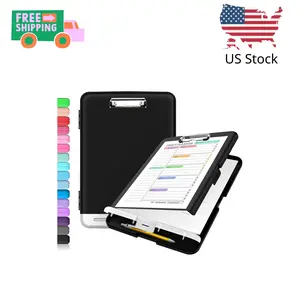 Clipboard with Storage, High Capacity Nursing Clip Board 8.5 x 11 with Pen Holder & Low Profile Clip, Letter Size/ A4