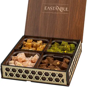 [Mother’s Day Special] Eastanbul Turkish Delight Assorted with Nuts (Pistachio, Hazelnut, Almond, Orange, Vanilla) in Wooden Gift Box, 35.3oz Lokum Candy, Premium Dessert Gift Set | Mother’s Day Gift