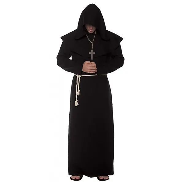 Men's Monk Black Robe Costume