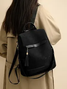 2025 Autumn and Winter New Fashion Casual Cross-Border Women's Corduroy Large-Capacity Backpack, Anti-Theft for Travel, Lightweight, Convertible to Single-Shoulder Bag