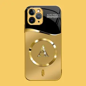 Suitable for [iPhone 11 Pro Max] high-end MagSafe phone case，Choose from any of the 26 letters， The pattern features a printed effect and is not 3D-dimensional YM99