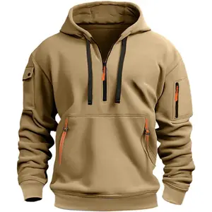 Men's Fleece Hoodie Casual Long Sleeve 1/4 Zipper Pullover Sweatshirts