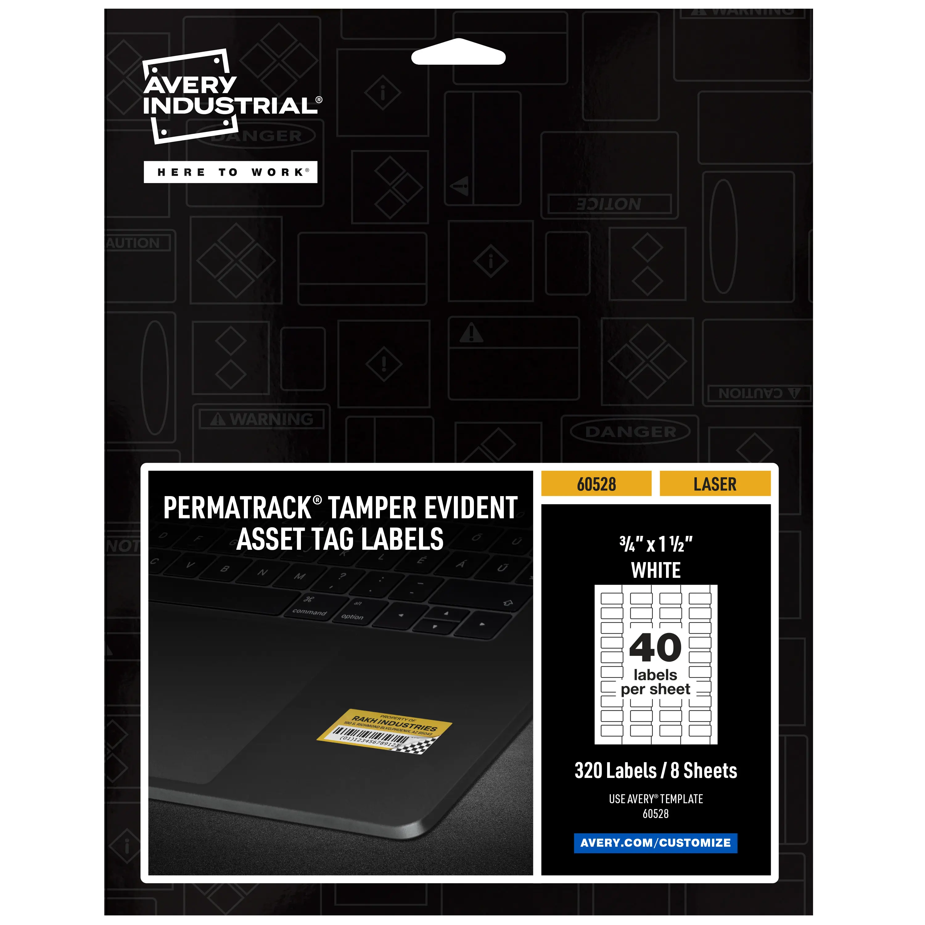 Avery PermaTrack Tamper-Evident Asset Tag Labels, 3/4" x 1-1/2", 320 Asset Tags (60528)