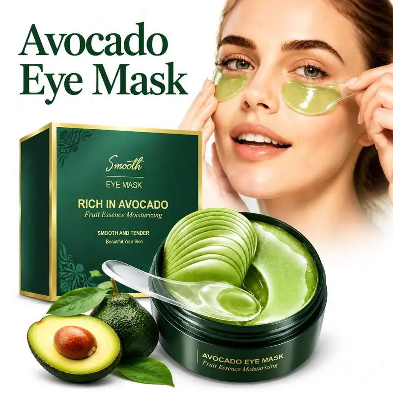 Avocado Gold Collagen Eye Gel Patches, Reduces Dark Circles, Puffiness & Fine Lines, Hydrating Firming Soothing Under Eye Care, Travel Size Refreshing Long Lasting Eye Skincare Gift Set for Men Women, Perfect for Back to School Halloween Christmas