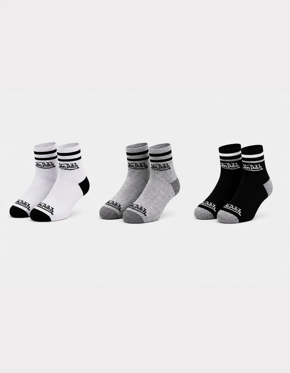VON DUTCH Originals 6 Pack Womens Quarter Crew Socks, Multi-Colored