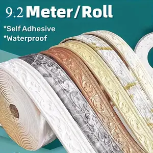 Elegant 3D Wall Trim 8cm x 9 2M Waterproof Foam Molding for Baseboard Corner Protection Perfect for Hotel Restaurant Office Decor