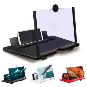 Mobile Screen Magnifier Pull-Out Ultra-HD Video 12 Inch Desktop Lazy Man Stand Magnifying Glass, Portable & Adjustable Design, Stable Phone Holders