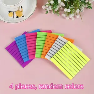 Vibrant Fun and Lively Super Sticky Power Notebooks, 4 Pack, 45 Sheets Each, 7.5x7.5cm Compact Size Multicolor Stickers, Back to School Supplies, School Notes, Stationery, Sticky Labels, Sticky Note Tabs, High Adhesive Stickers