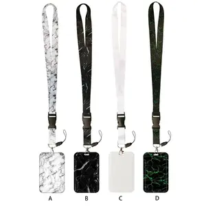 Marble Pattern Keychain Lanyard, Cute Neck Strap Lanyard for Credit Card, Phone Charm Accessories, with a Metal Key Ring, Great Gifts for Teachers, Students, Staff, Multipurpose Use, Gift Option