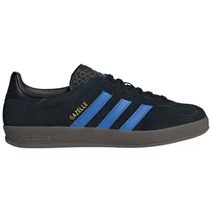 Adidas Originals Men's Black & Blue Gazelle Indoor Sneakers, JQ2692