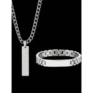 Custom Engraved Text Necklaces And Bracelets, Men's Stainless Steel 10mm Tank Chain Bracelets, Personalized Women's Military Emblem Pendants, Custom Name, Date, And Anniversary Sets, Jewelry, Holiday Gifts, For Family And Friends, Fun Secret Santa Gifts.
