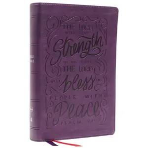 NKJV, Giant Print Center-Column Reference Bible, Verse Art Cover Collection, Leathersoft, Purple, Red Letter, Comfort Print: Holy Bible, New King James Version by Thomas Nelson [Leathersoft Book]