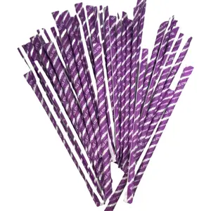 Filled Candy Straws 100 Count Purple Grape Sweet Sour Powder Candy Straws