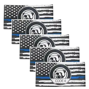 5Piece Code 4 CODE 4 – Humanizing the Badge Thin Blue Line Decal  Bumper Decal for Police Support Car & Truck Decoration