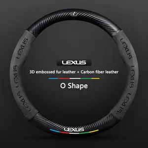 3D Car Carbon Fiber leather Steering Wheel Non-slip Cover Protective For Lexus GX460 Ct200h IS250 ES 220D IS200 Fsport GS GX IS LS LX NX RX UX CT