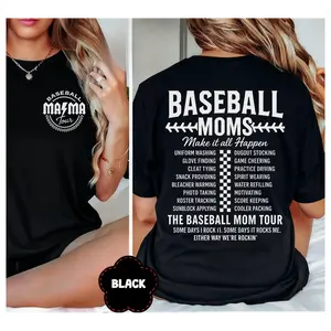 Cotton Funny Baseball Mom Baseball Mama Tour T-Shirt, Gift for Baseball Mama, Retro Ballgame T-Ball Mom Tee, I’m not a regular mom Shirt