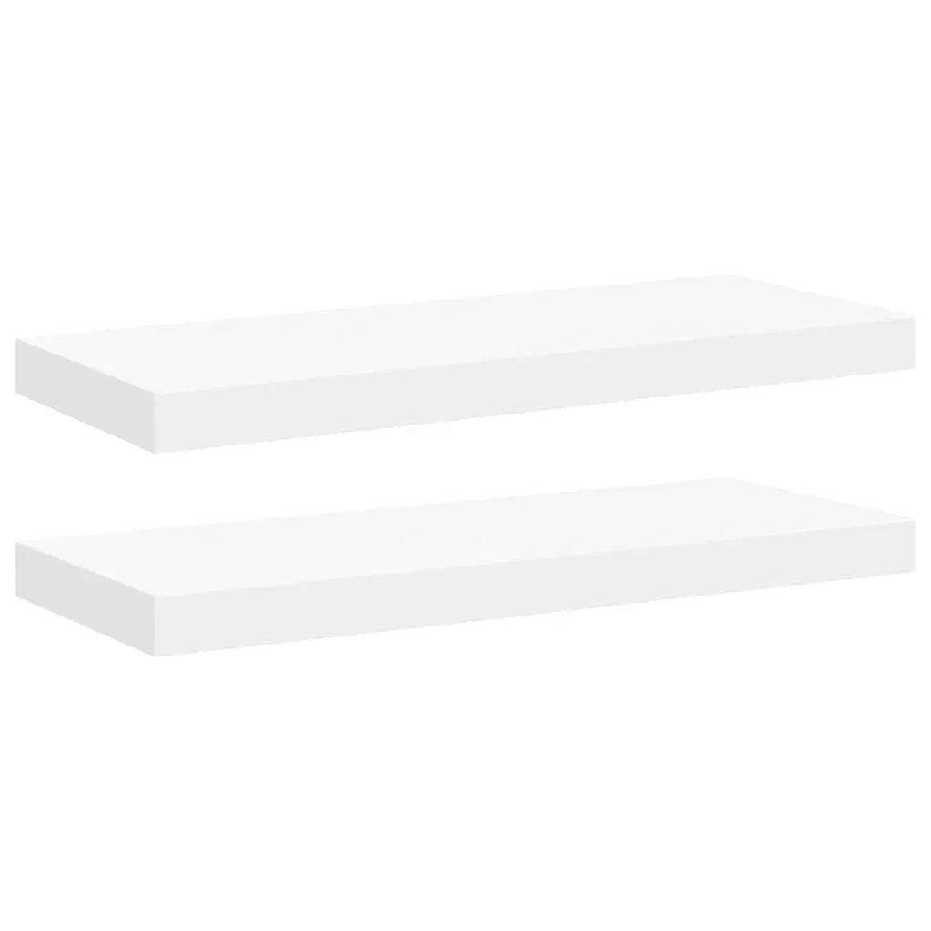 vidaXL Wall Shelves 2 Pcs, Floating Shelves, Display Shelves, Wall Mounted Shelves for Photo Frame Trophy Planter Pot Decorations, Modern, White 323812