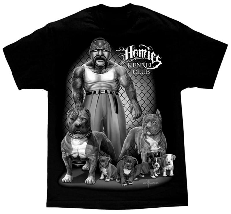 Kennel Club Homies Lowrider Chicano Art David Gonzales T Shirt - Stylish Top for Men - Menswear