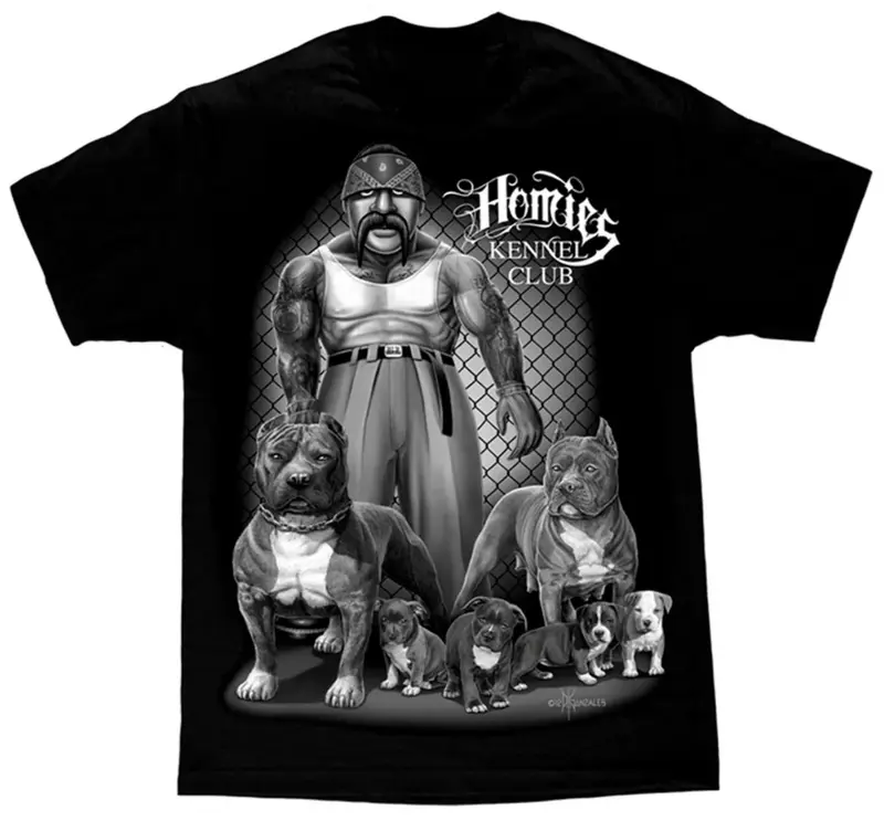 Kennel Club Homies Lowrider Chicano Art David Gonzales T Shirt - Stylish Top for Men - Menswear