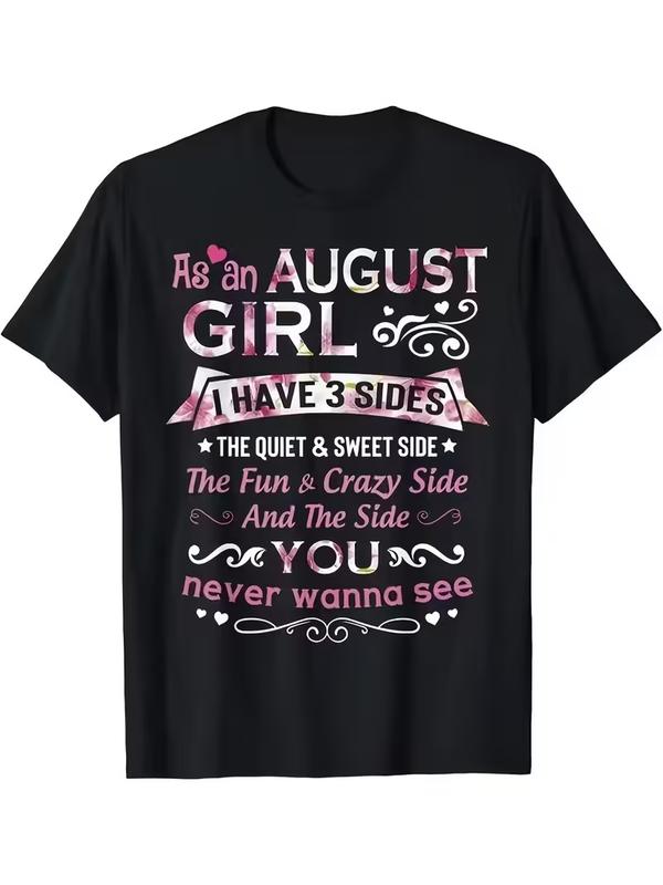 Women's 2026 Trendy Graphic Print T-Shirt - Premium Crewneck Short-Sleeve Top, Breathable Casual Streetwear, Machine-Washable, Ideal Birthday/Christmas Gift for Teens