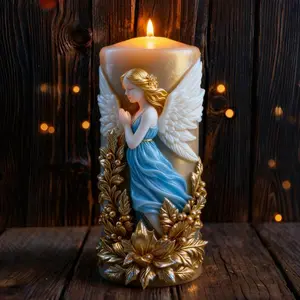 Praying Angel Embossed Candle Silicone Mold, Classical Decorative Scented Wax Mould, Handmade Easy Release Home Decoration Tool Molding, Handcraft