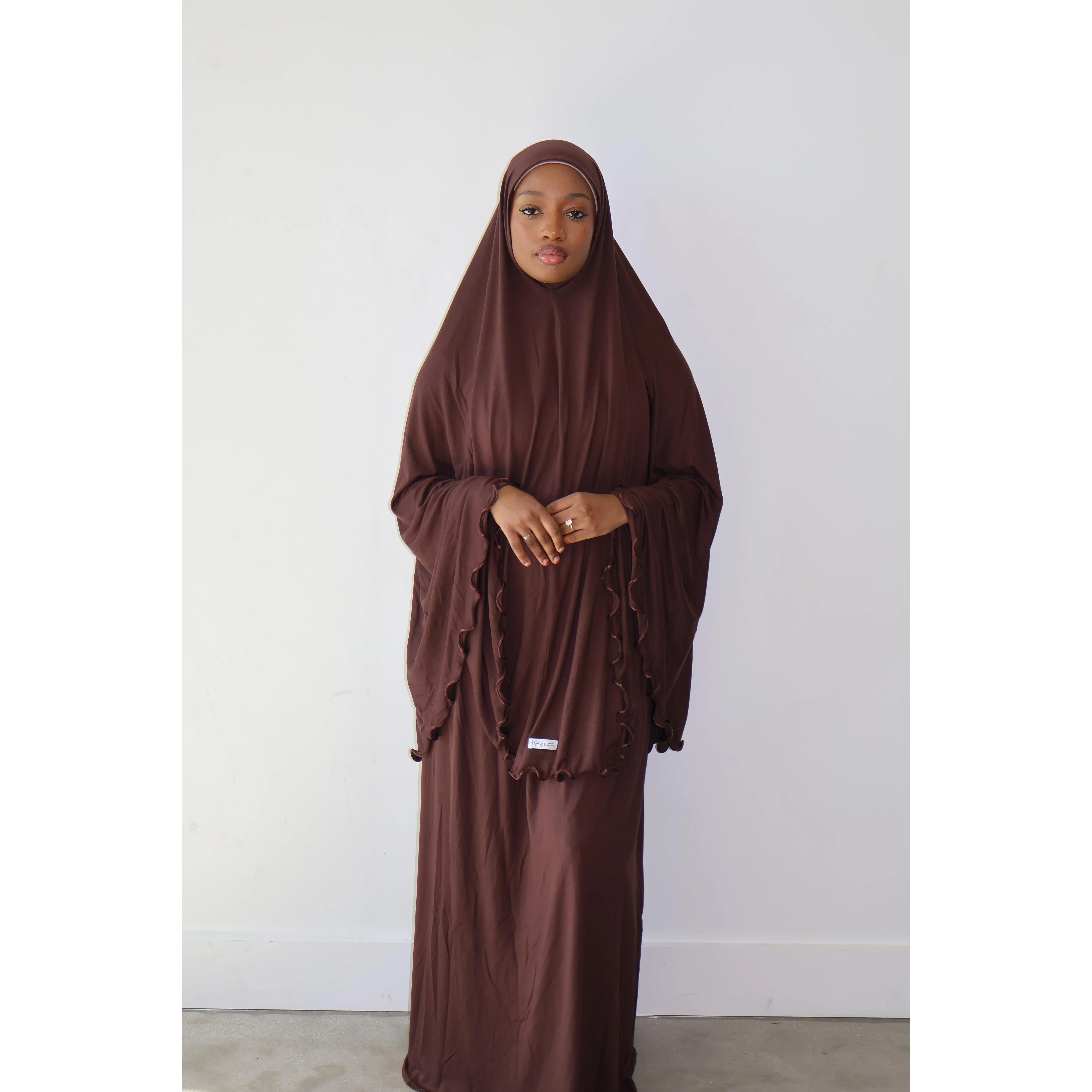 Rahma Muslim Modest 2-Piece Cotton Jersey Prayer Set - Sleeveless Tunic, Flowy Maxi Skirt with Elastic Waistband & Functional Pockets for Daily Prayers, Easy to Wear, Soft Jersey Feels Gentle
