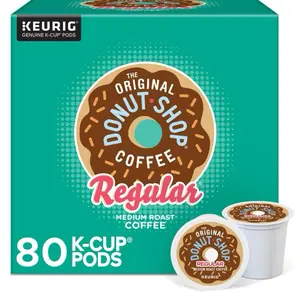 The Original Donut Shop Medium Roast K-Cup Pods, Regular, 80 Cups - Medium Roast Coffee Beverage, Ideal for Coffee Enthusiasts